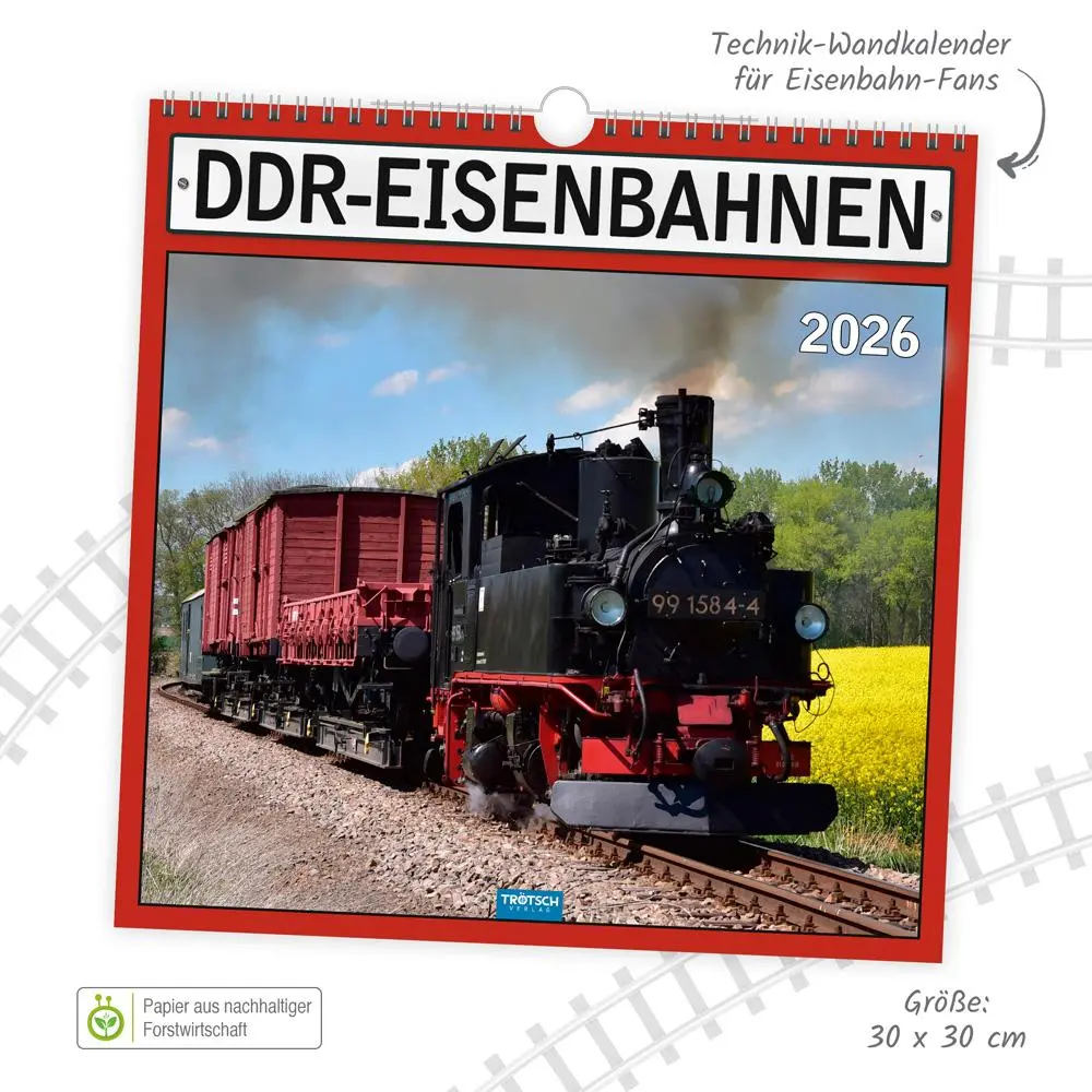 Bild: 9783988024251 | Trötsch Technikkalender DDR-Eisenbahnen 2026 | KG | Kalender | XXIV