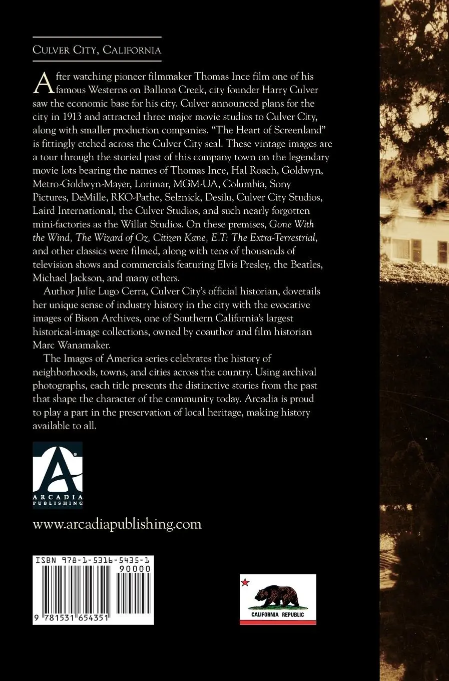 Rückseite: 9781531654351 | Movie Studios of Culver City | Julie Lugo Cerra (u. a.) | Buch | 2011