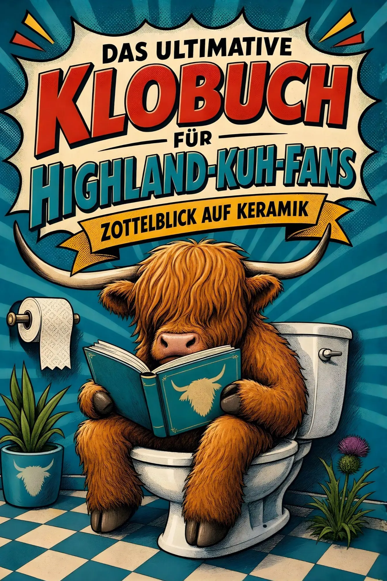 Cover: 9783696104351 | Das ultimative Klobuch für Highland-Kuh-Fans | Zottelblick auf Keramik