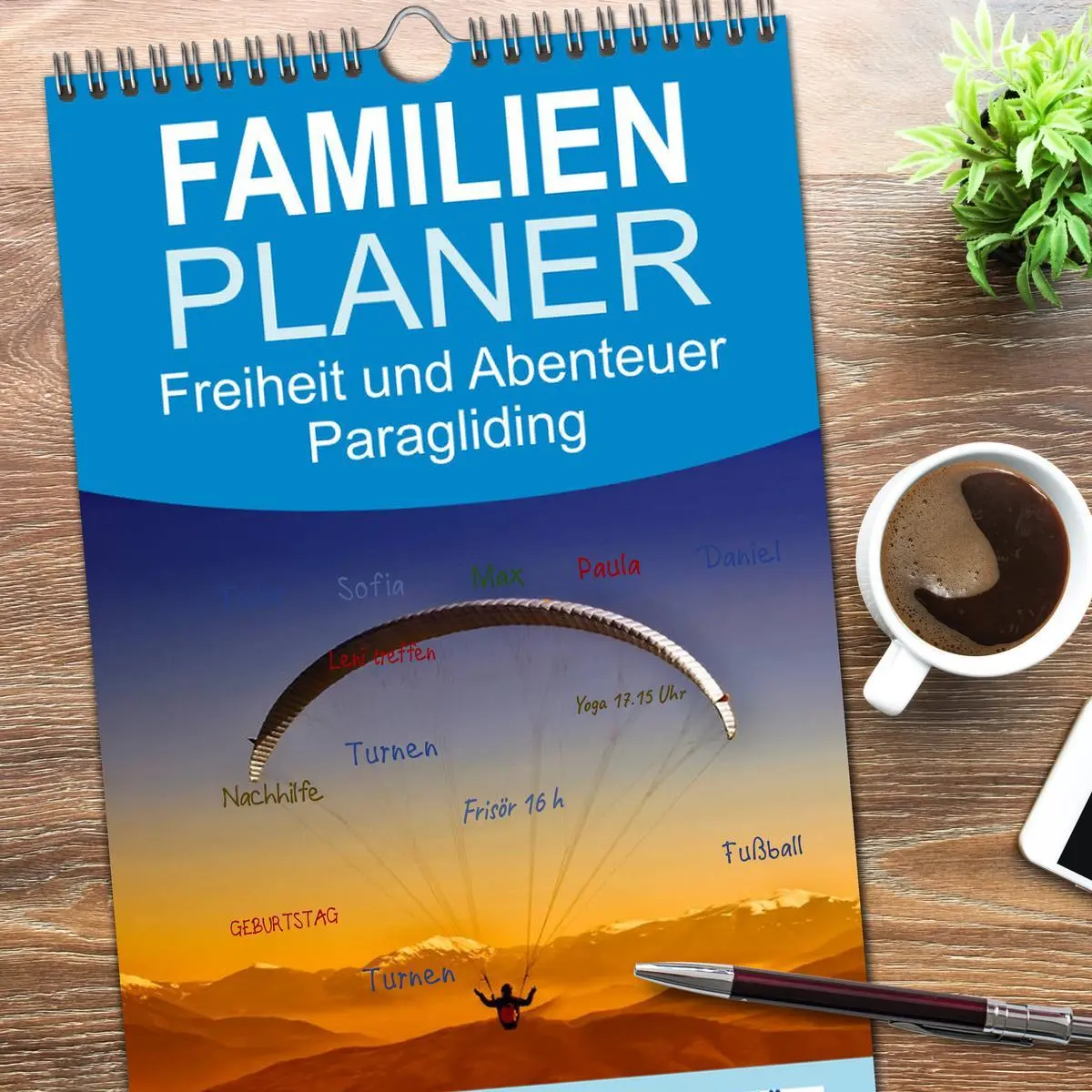 Bild: 9783516514551 | Familienplaner 2026 - Freiheit und Abenteuer - Paragliding mit 5...