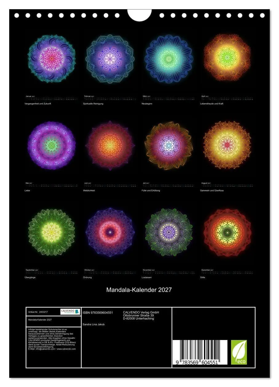 Bild: 9783569604551 | Mandala-Kalender 2027 (Wandkalender 2027 DIN A4 hoch), CALVENDO...