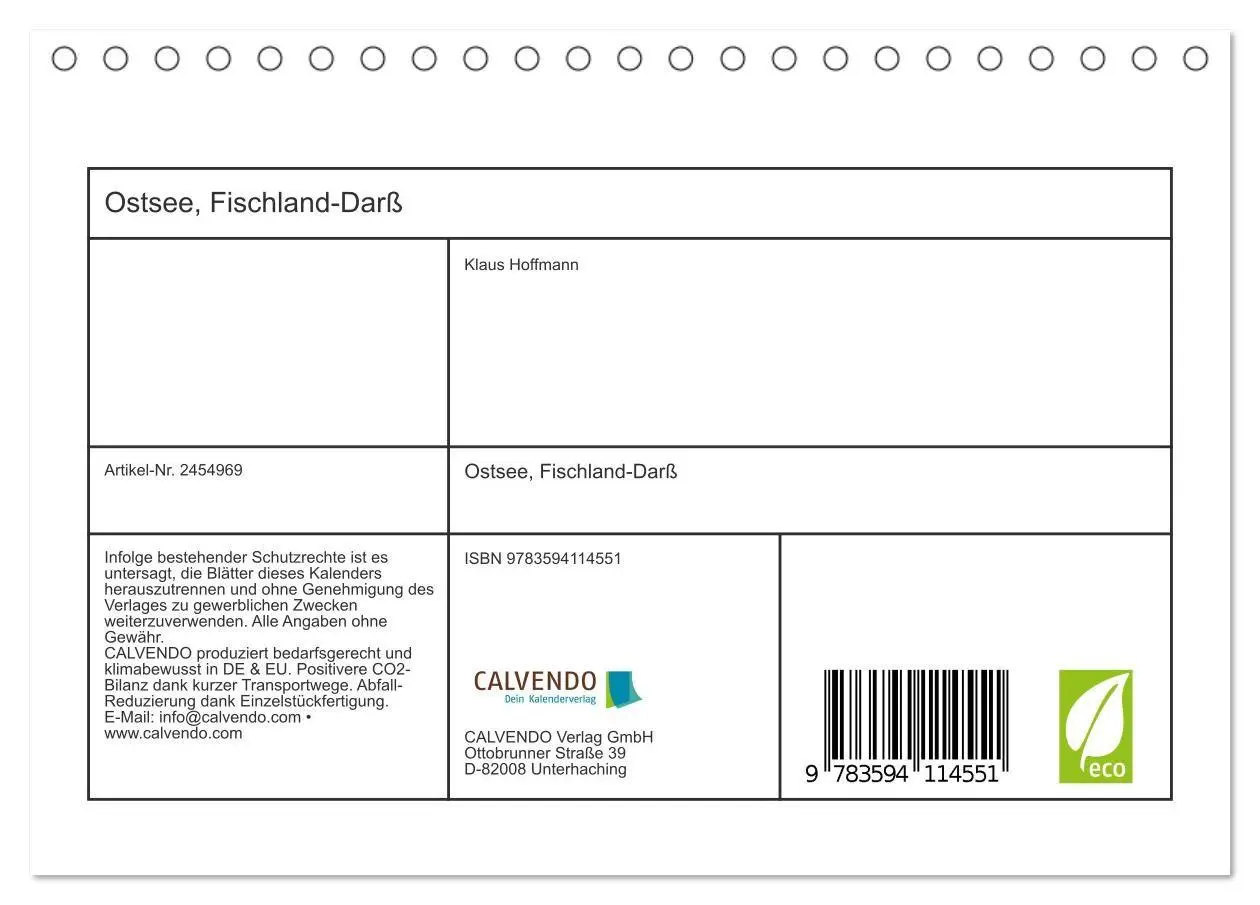 Bild: 9783594114551 | Ostsee, Fischland-Darß (Tischkalender 2027 DIN A5 quer), CALVENDO...