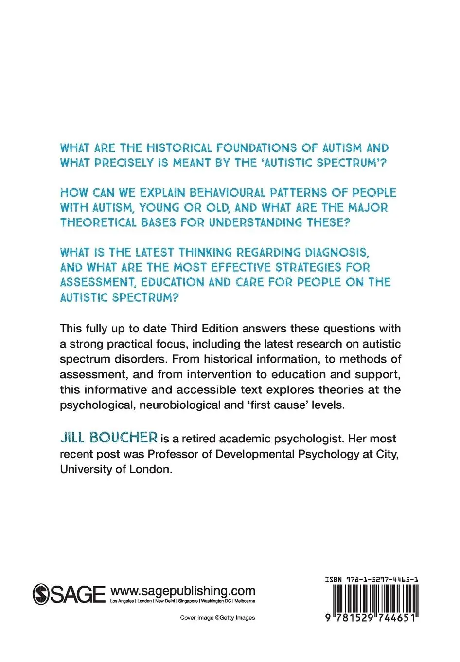Rückseite: 9781529744651 | Autism Spectrum Disorders | Jill Boucher | Taschenbuch | Englisch
