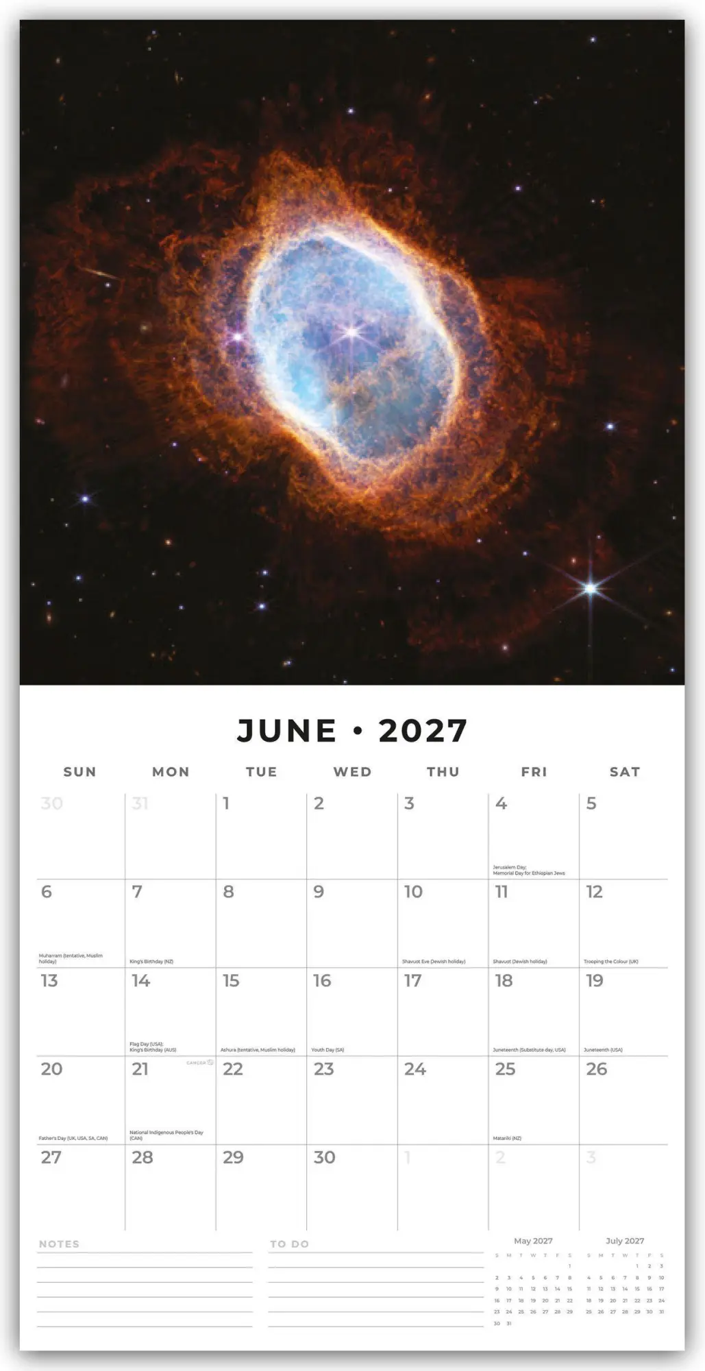 Bild: 9781837014651 | Space - Faszinierendes Weltall 2027 - 16-Monatskalender | Robin Red