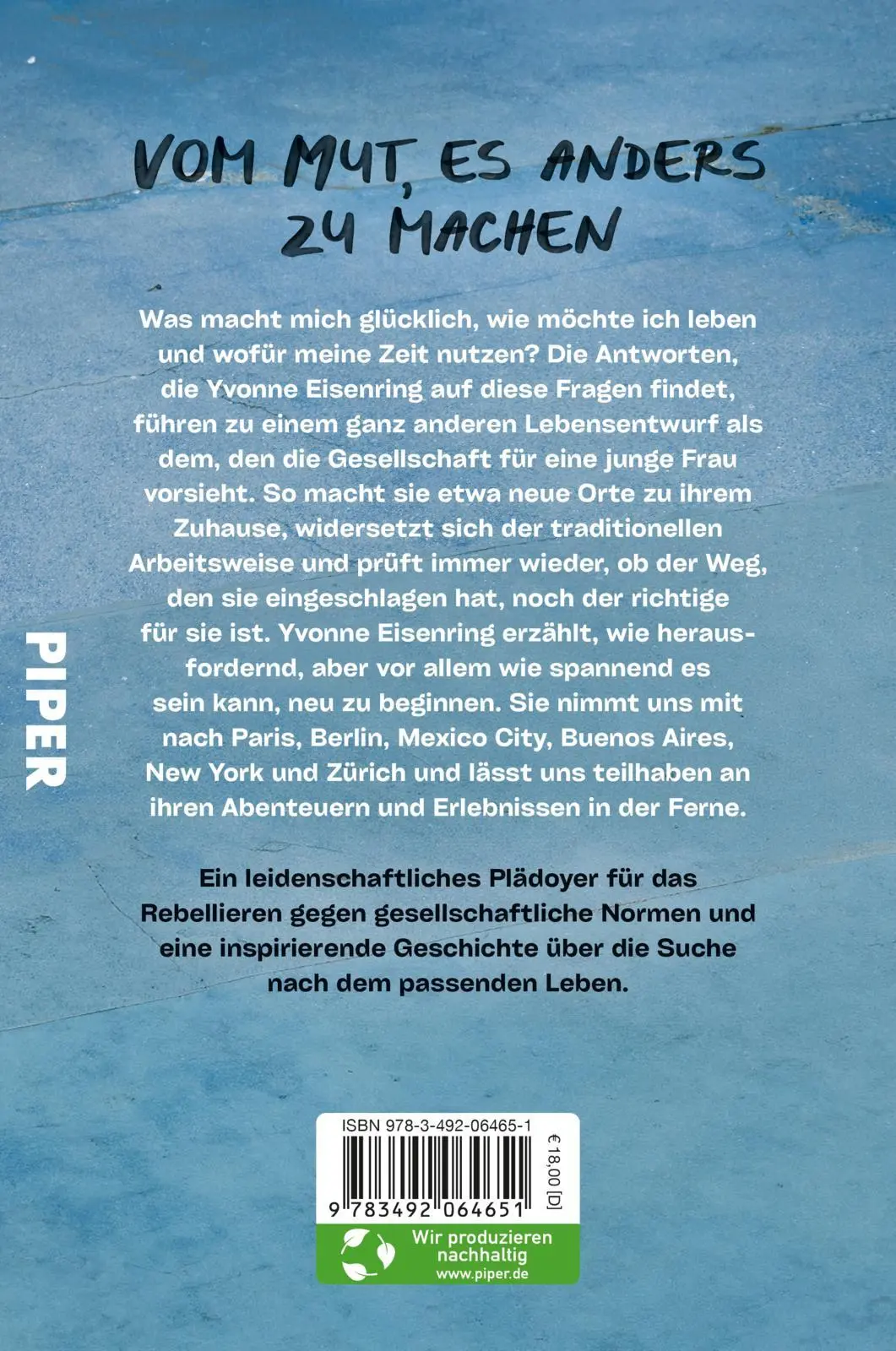 Rückseite: 9783492064651 | Life Rebel | Yvonne Eisenring | Taschenbuch | 208 S. | Deutsch | 2024