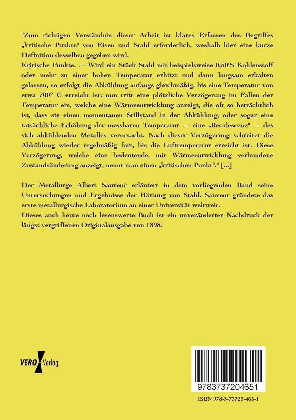 Rückseite: 9783737204651 | Die Mikrostruktur des Stahles und die currenten Härtungstheorien
