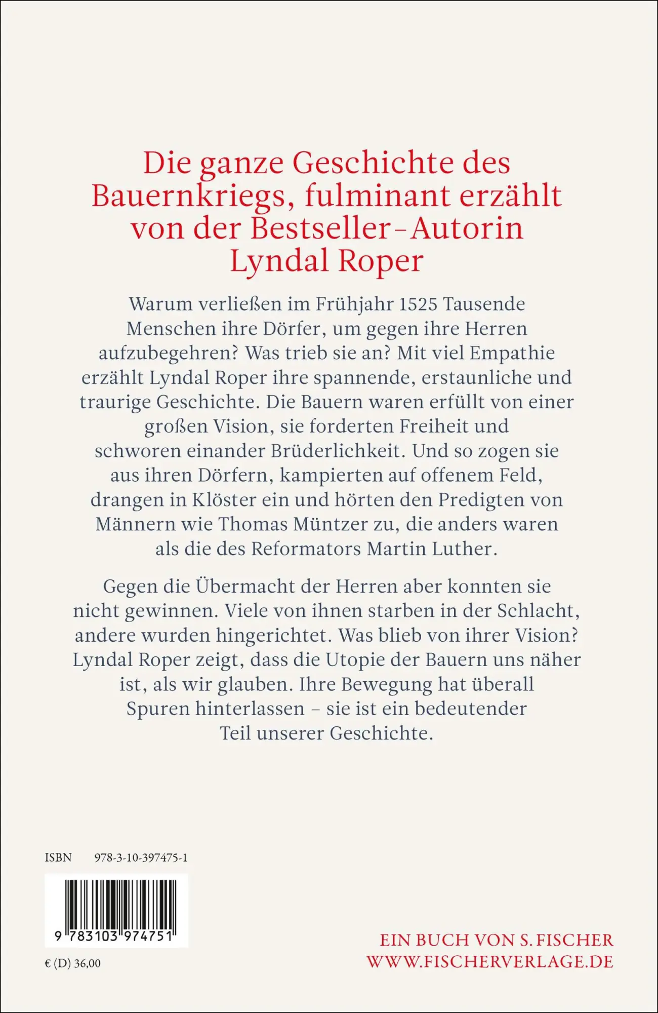 Rückseite: 9783103974751 | Für die Freiheit | Lyndal Roper | Buch | 672 S. | Deutsch | 2024