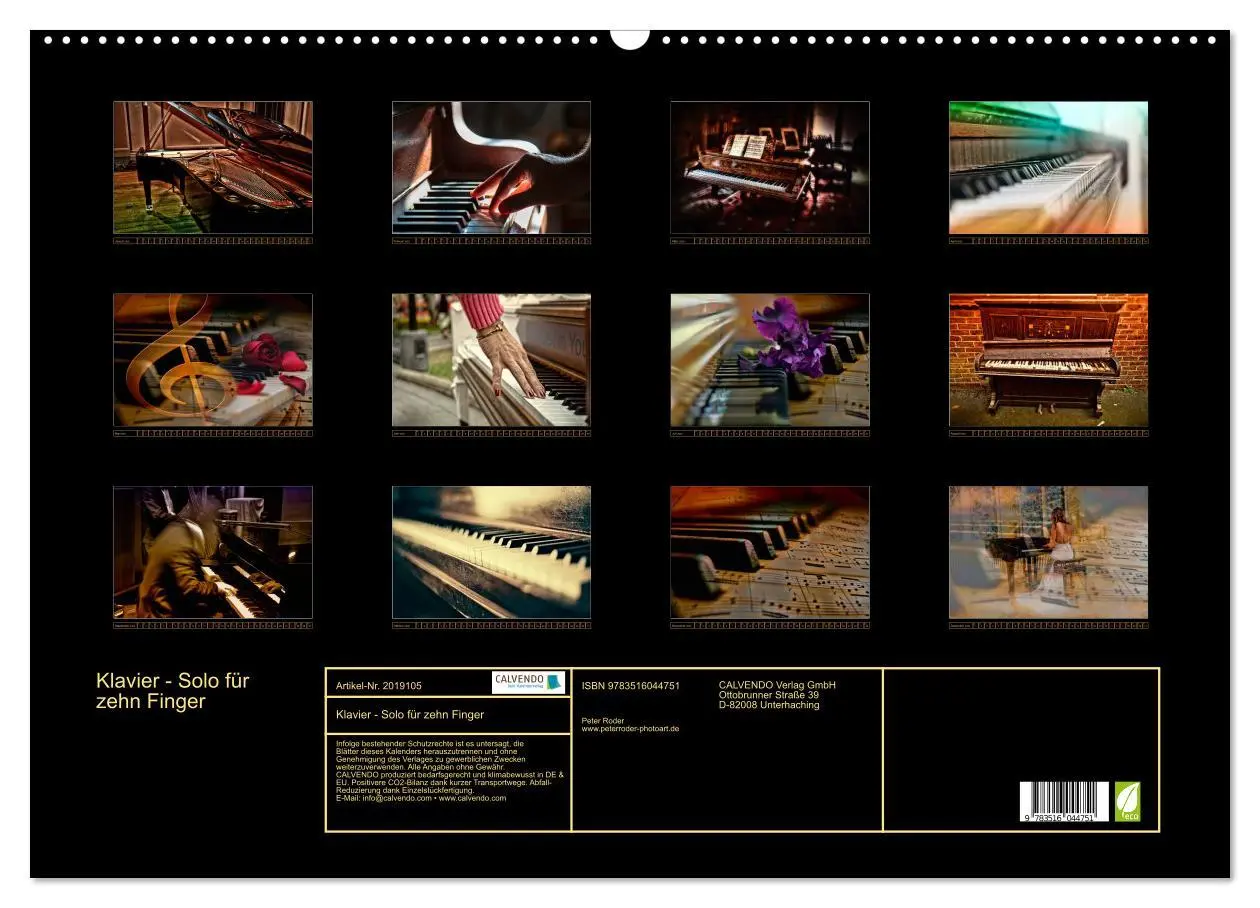 Bild: 9783516044751 | Klavier - Solo für zehn Finger (Wandkalender 2026 DIN A2 quer),...
