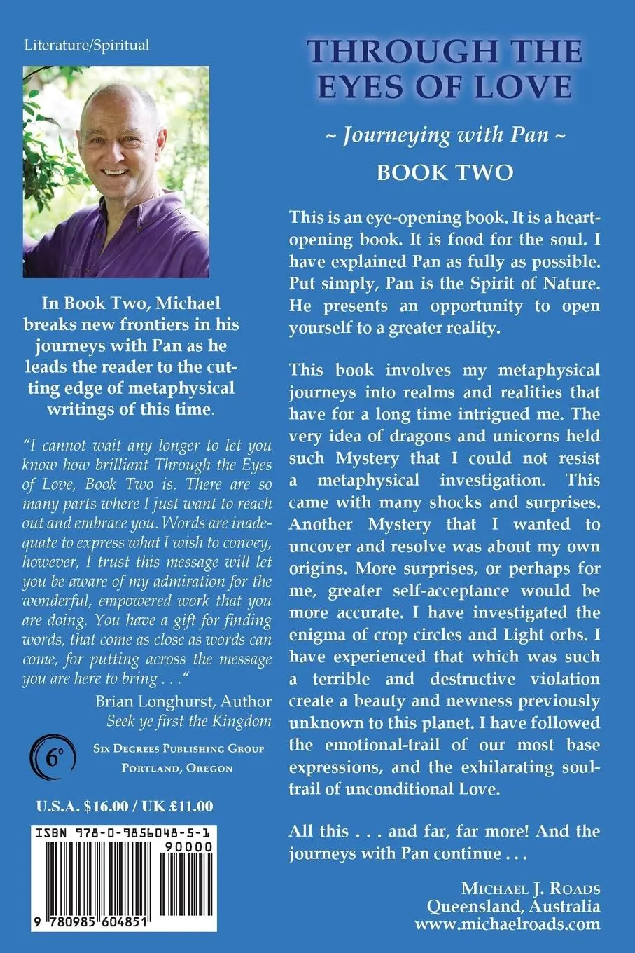 Rückseite: 9780985604851 | Through the Eyes of Love | Journeying with Pan, Book Two | Roads