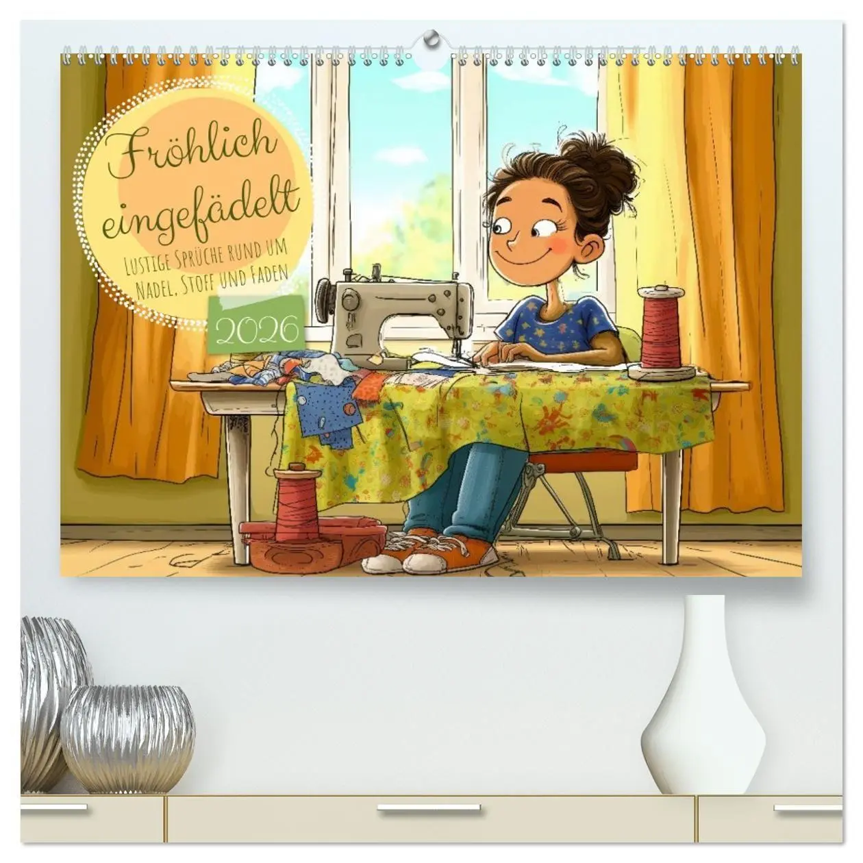 Cover: 9783516654851 | Fröhlich eingefädelt (hochwertiger Premium Wandkalender 2026 DIN A2...