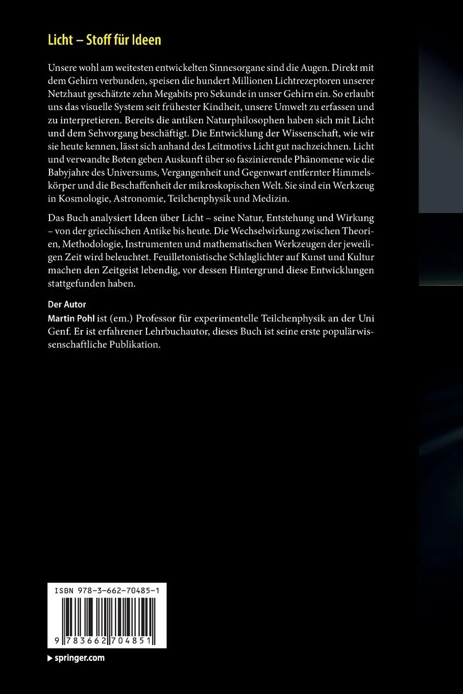 Rückseite: 9783662704851 | Licht | Martin Pohl | Taschenbuch | x | Deutsch | 2025