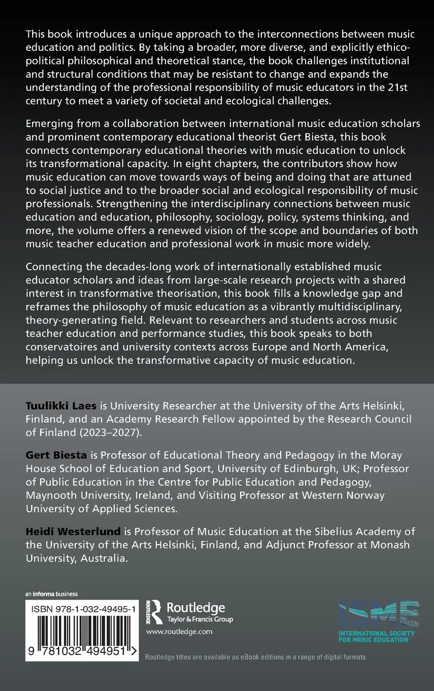 Rückseite: 9781032494951 | The Transformative Politics of Music Education | Tuulikki Laes (u. a.)