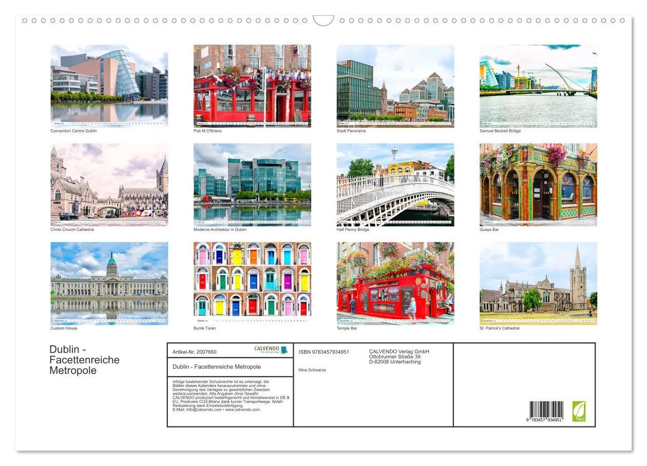 Bild: 9783457934951 | Dublin - Facettenreiche Metropole (Wandkalender 2026 DIN A2 quer),...