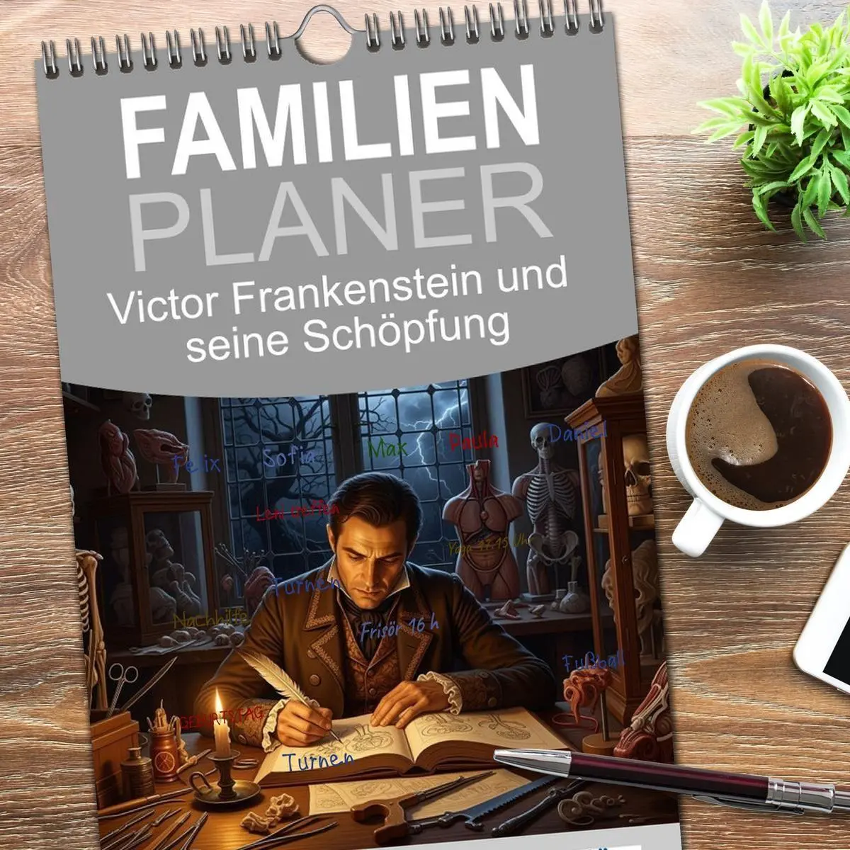 Bild: 9783516714951 | Familienplaner 2026 - Victor Frankenstein und seine Schöpfung mit 5...
