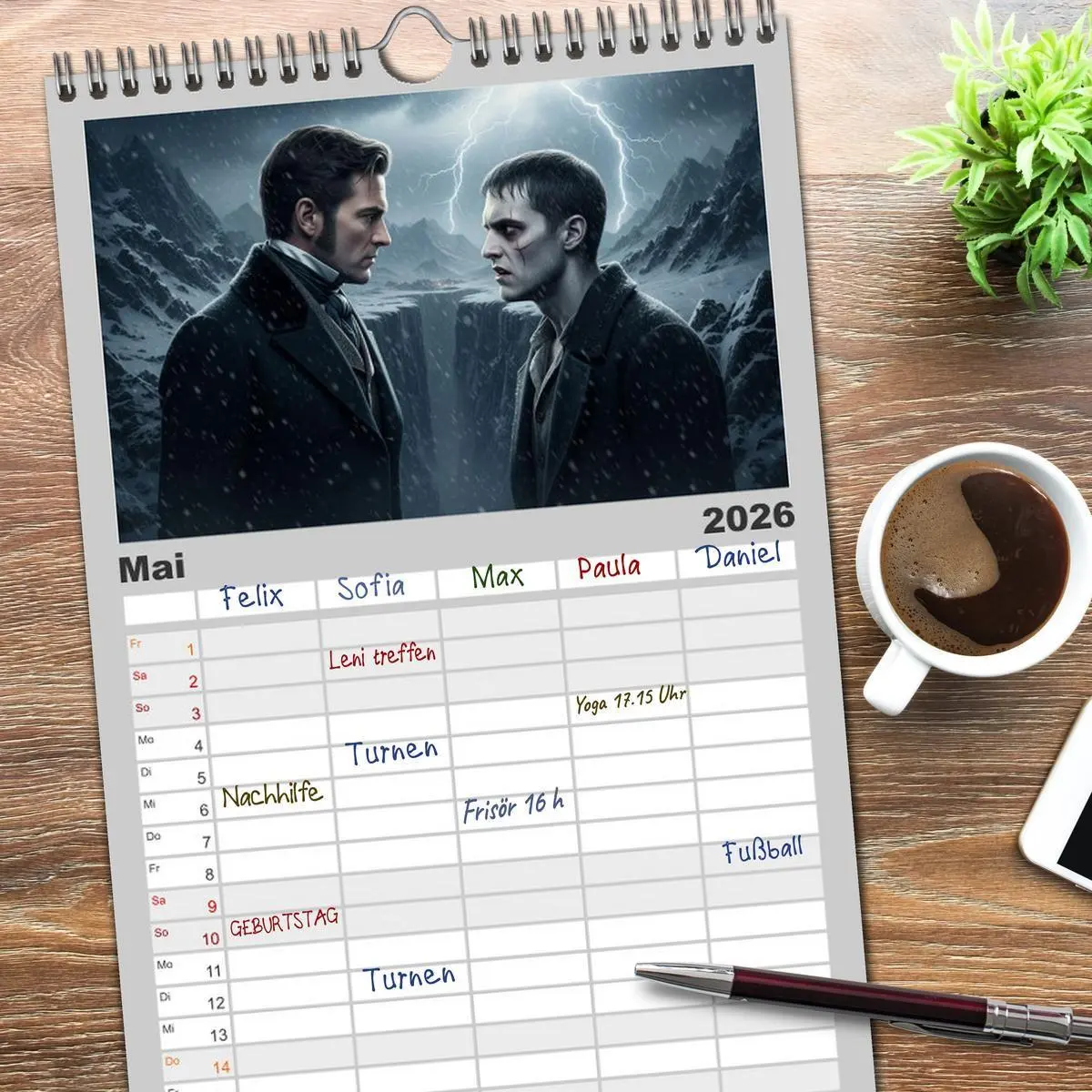 Bild: 9783516714951 | Familienplaner 2026 - Victor Frankenstein und seine Schöpfung mit 5...