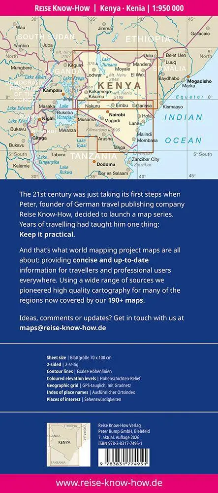 Bild: 9783831774951 | Reise Know-How Landkarte Kenia / Kenya (1:950.000) | (Land-)Karte