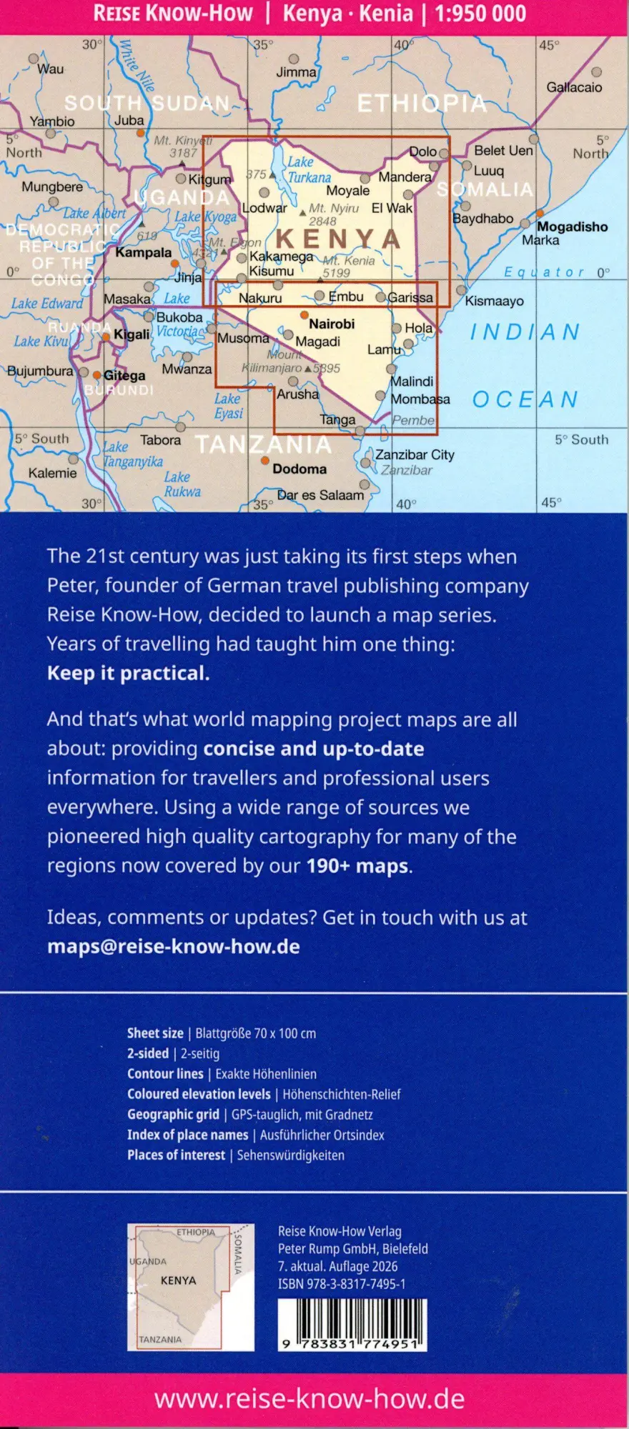 Bild: 9783831774951 | Reise Know-How Landkarte Kenia / Kenya (1:950.000) | (Land-)Karte