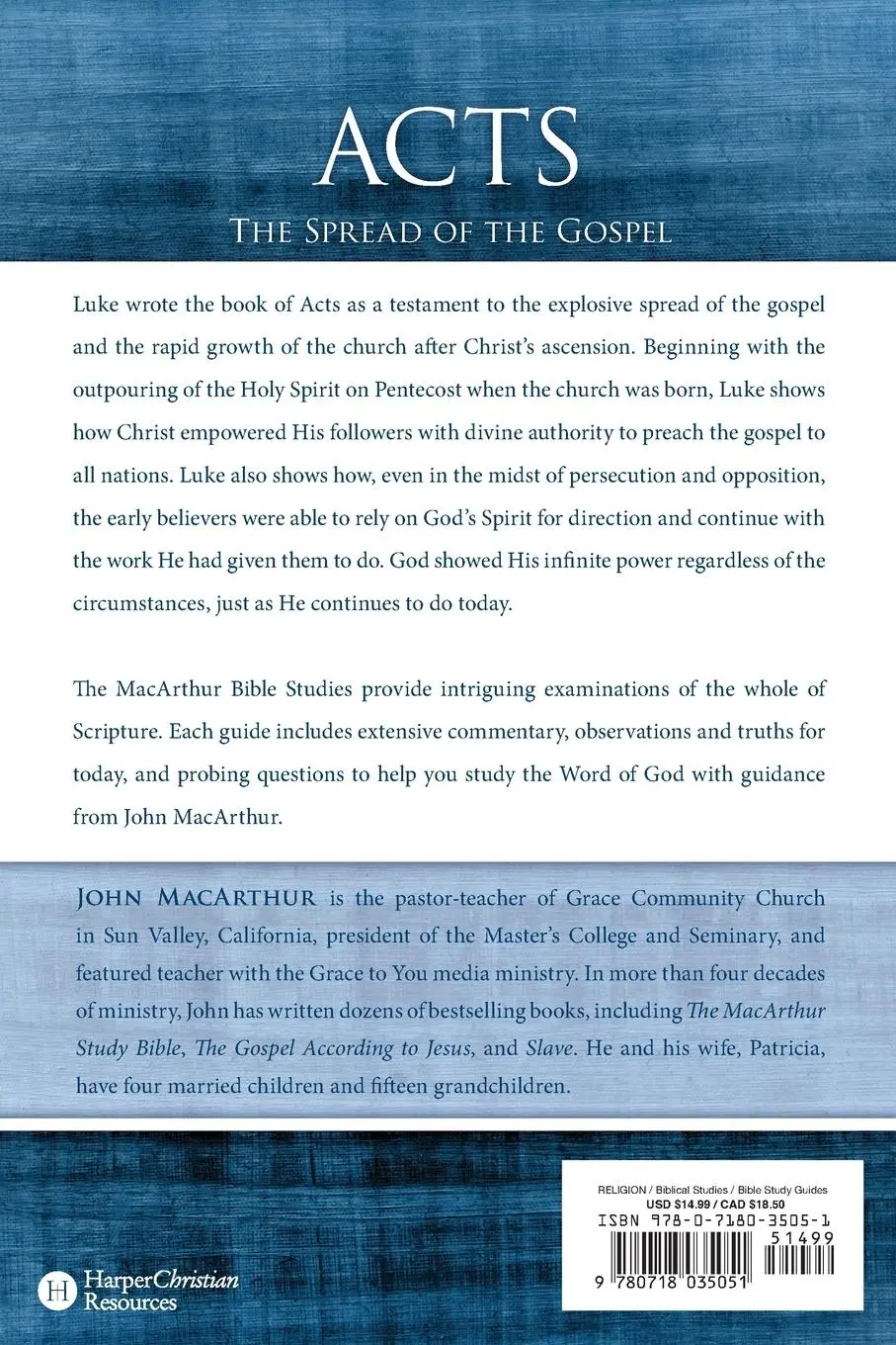 Rückseite: 9780718035051 | Acts | The Spread of the Gospel | John F. Macarthur | Taschenbuch