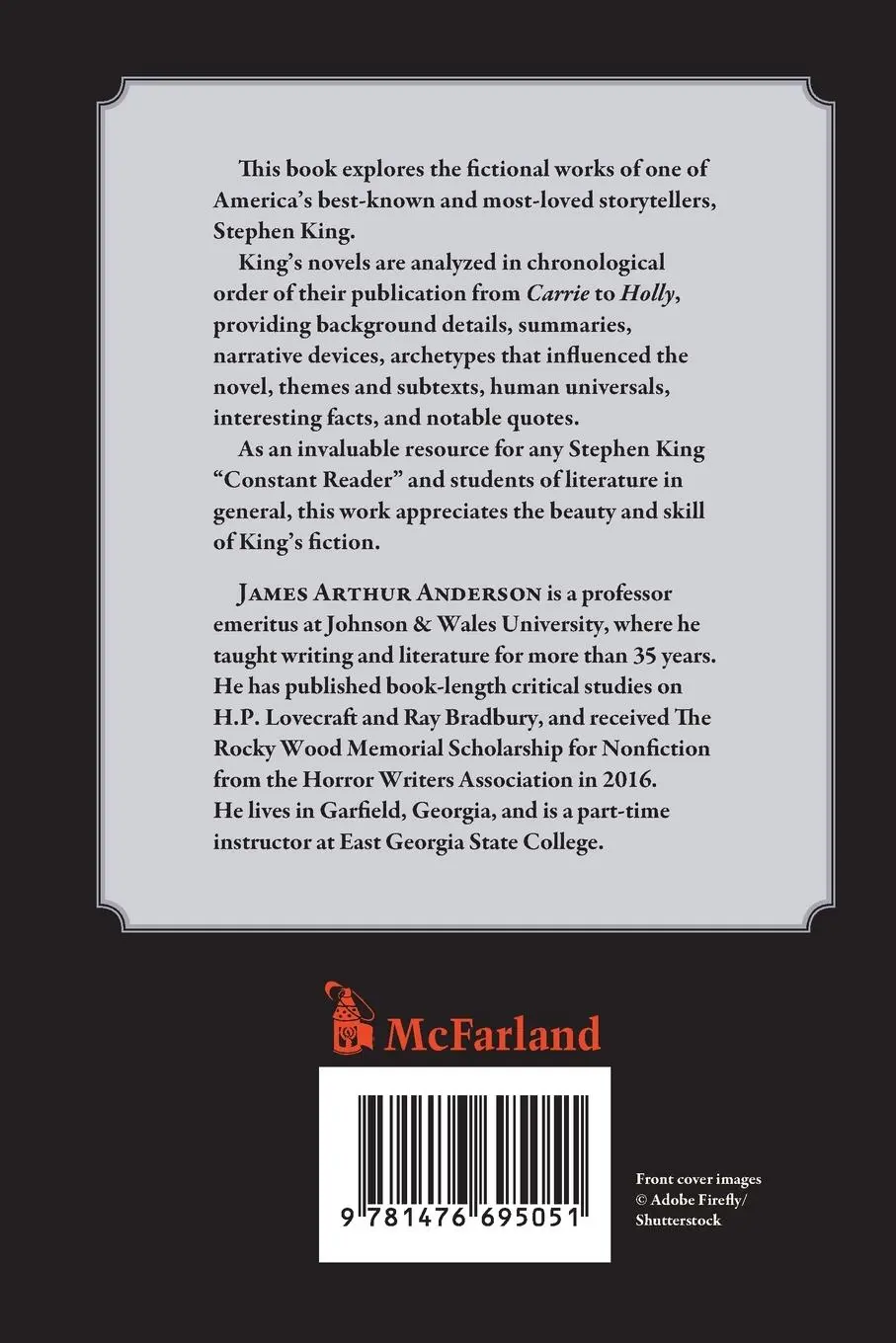 Rückseite: 9781476695051 | Methods and Meaning in the Novels of Stephen King | Anderson | Buch