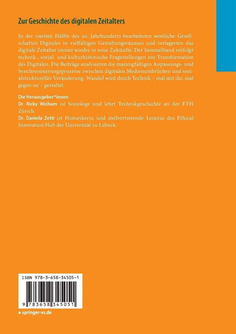Rückseite: 9783658345051 | Zur Geschichte des digitalen Zeitalters | Ricky Wichum (u. a.) | Buch