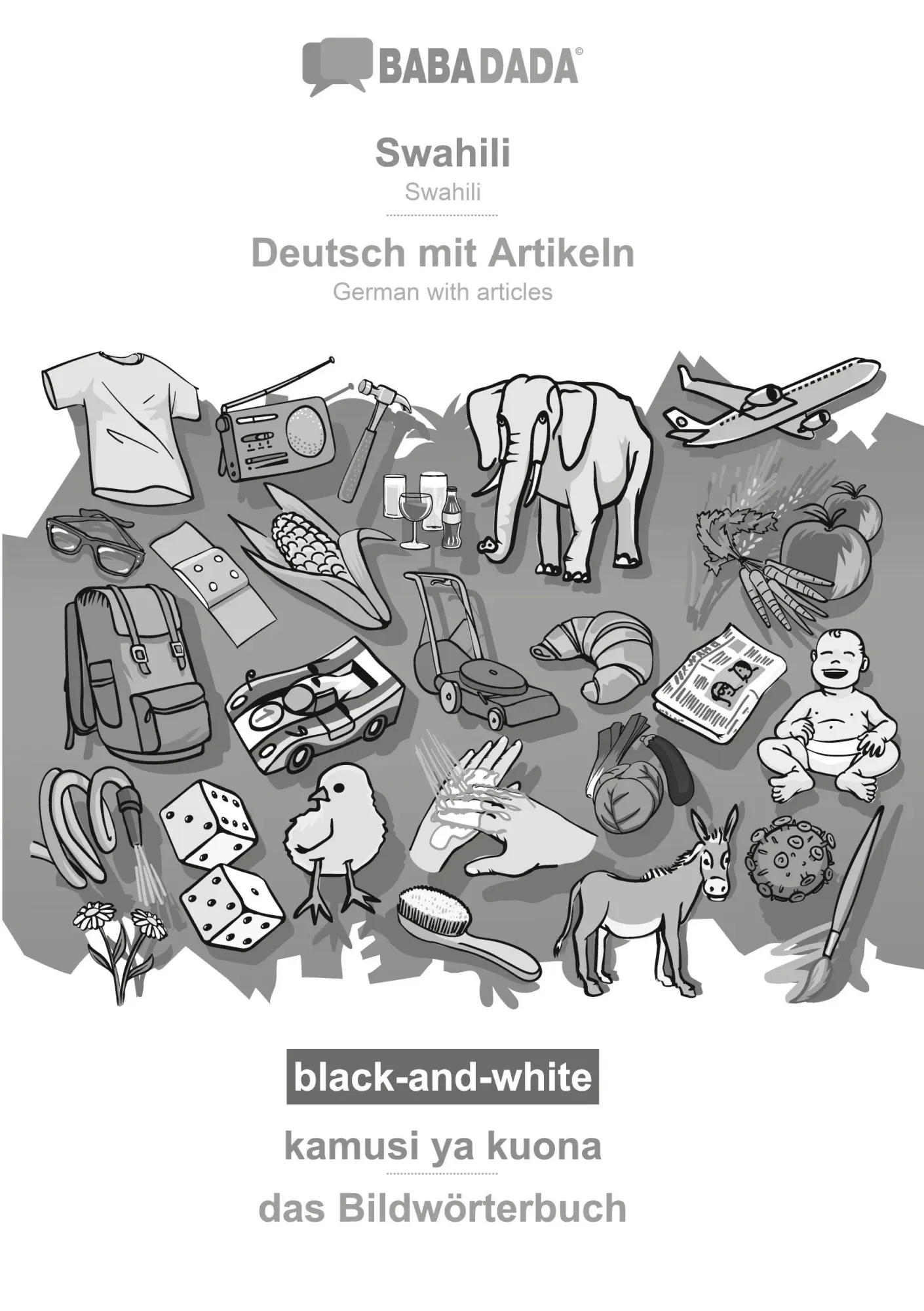 Cover: 9783752225051 | Swahili - Deutsch mit Artikeln, kamusi ya kuona, BW | Babadada Gmbh