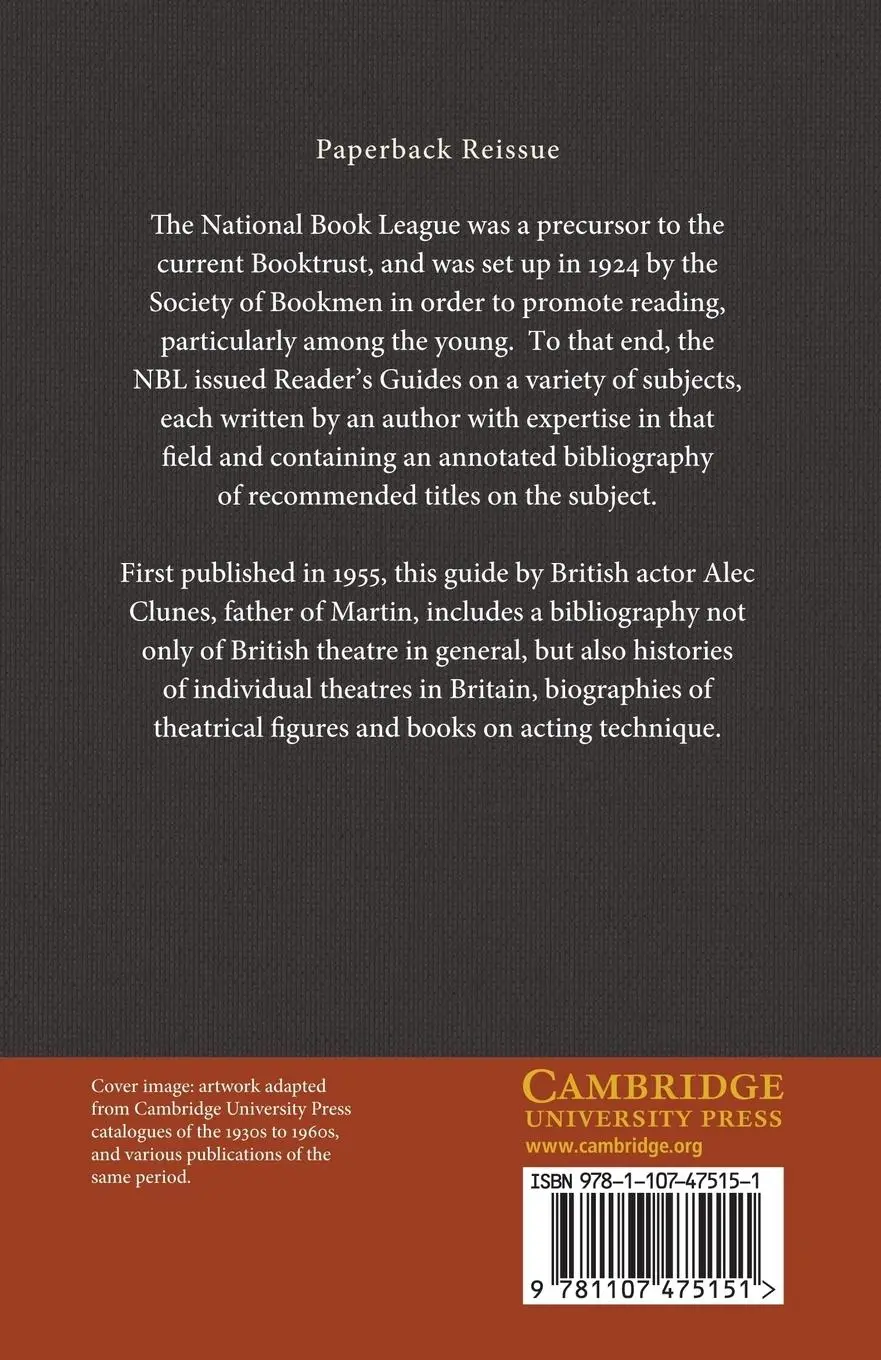Rückseite: 9781107475151 | British Theatre History | Alec Clunes | Taschenbuch | Englisch | 2014