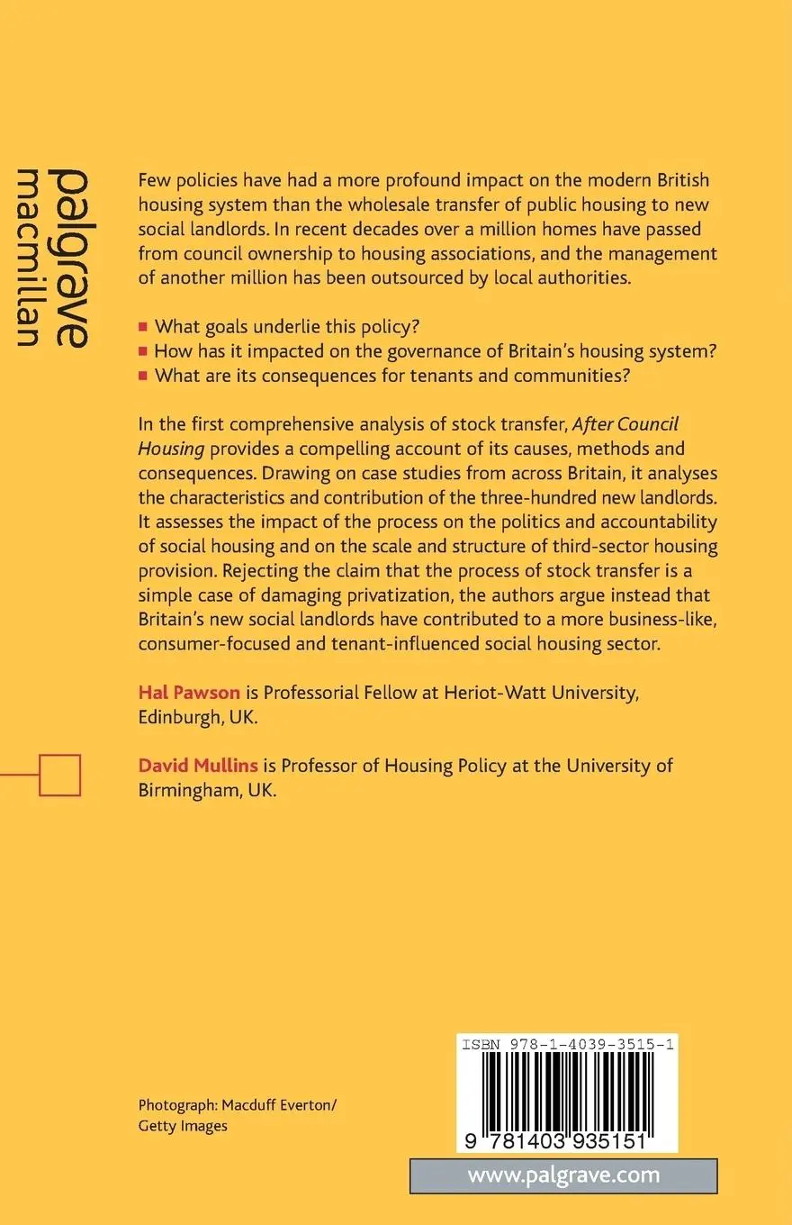 Rückseite: 9781403935151 | After Council Housing | Britain's New Social Landlords | Taschenbuch