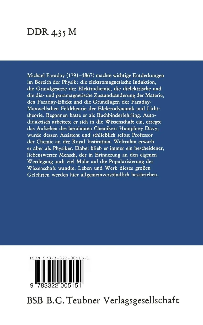 Rückseite: 9783322005151 | Michael Faraday | Wilhelm Schütz | Taschenbuch | 70 S. | Deutsch