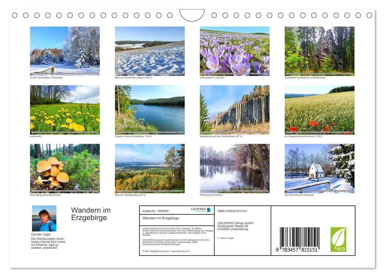 Bild: 9783457815151 | Wandern im Erzgebirge (Wandkalender 2026 DIN A4 quer), CALVENDO...