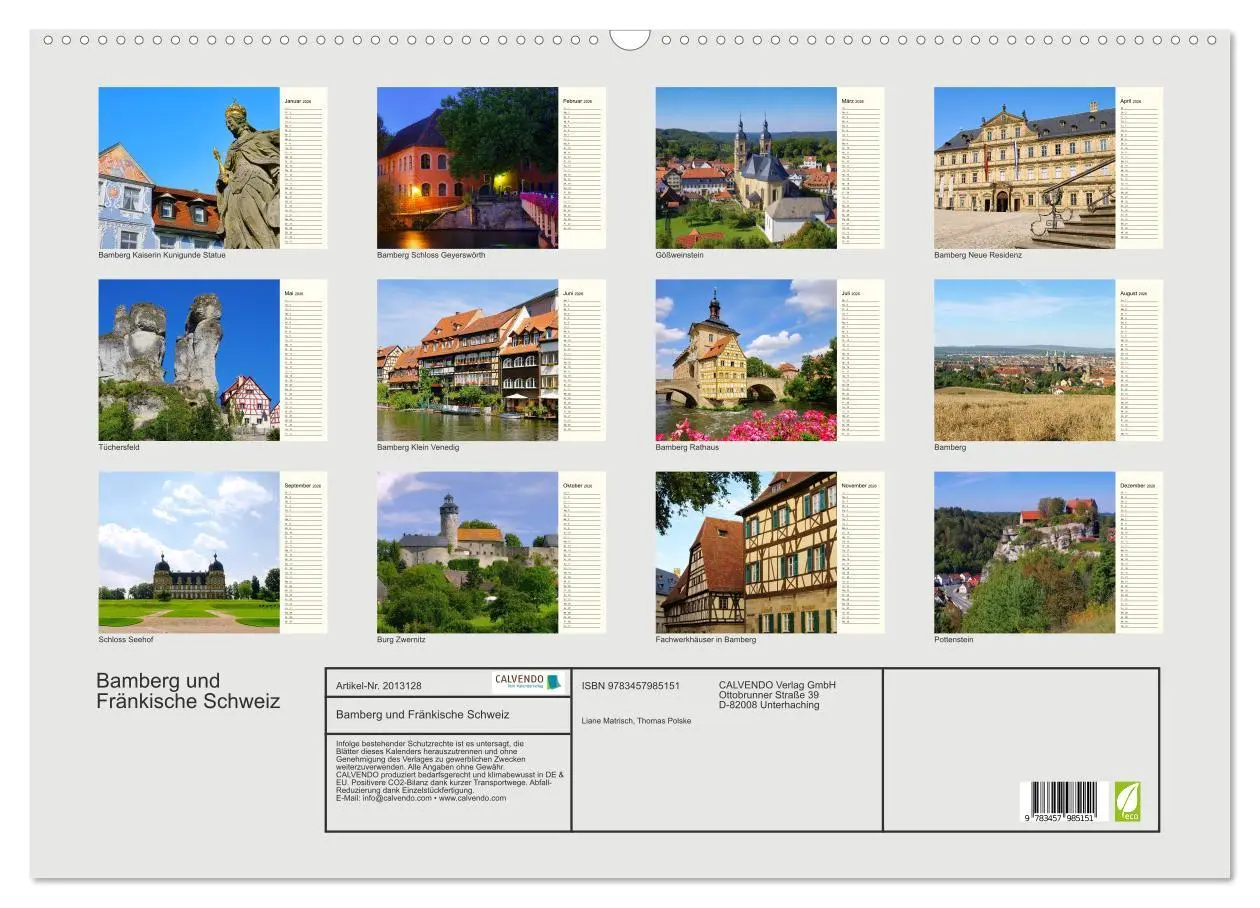 Bild: 9783457985151 | Bamberg und Fränkische Schweiz (Wandkalender 2026 DIN A2 quer),...