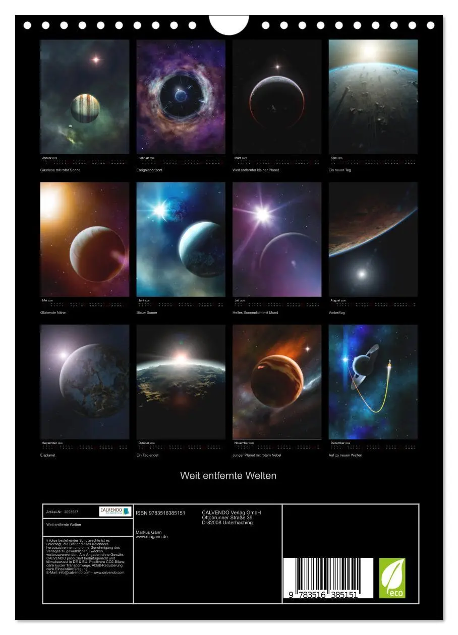 Bild: 9783516385151 | Weit entfernte Welten (Wandkalender 2026 DIN A4 hoch), CALVENDO...