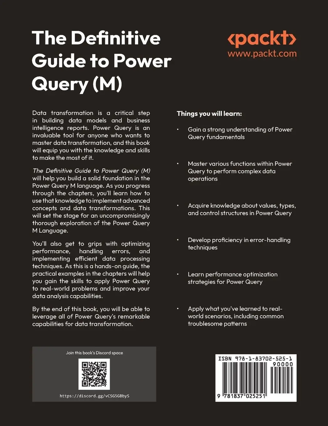 Rückseite: 9781837025251 | The Definitive Guide to Power Query (M) | Greg Deckler (u. a.) | Buch