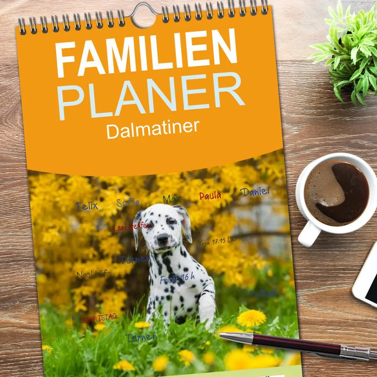 Bild: 9783516515251 | Familienplaner 2026 - Dalmatiner mit 5 Spalten (Wandkalender, 21 x...