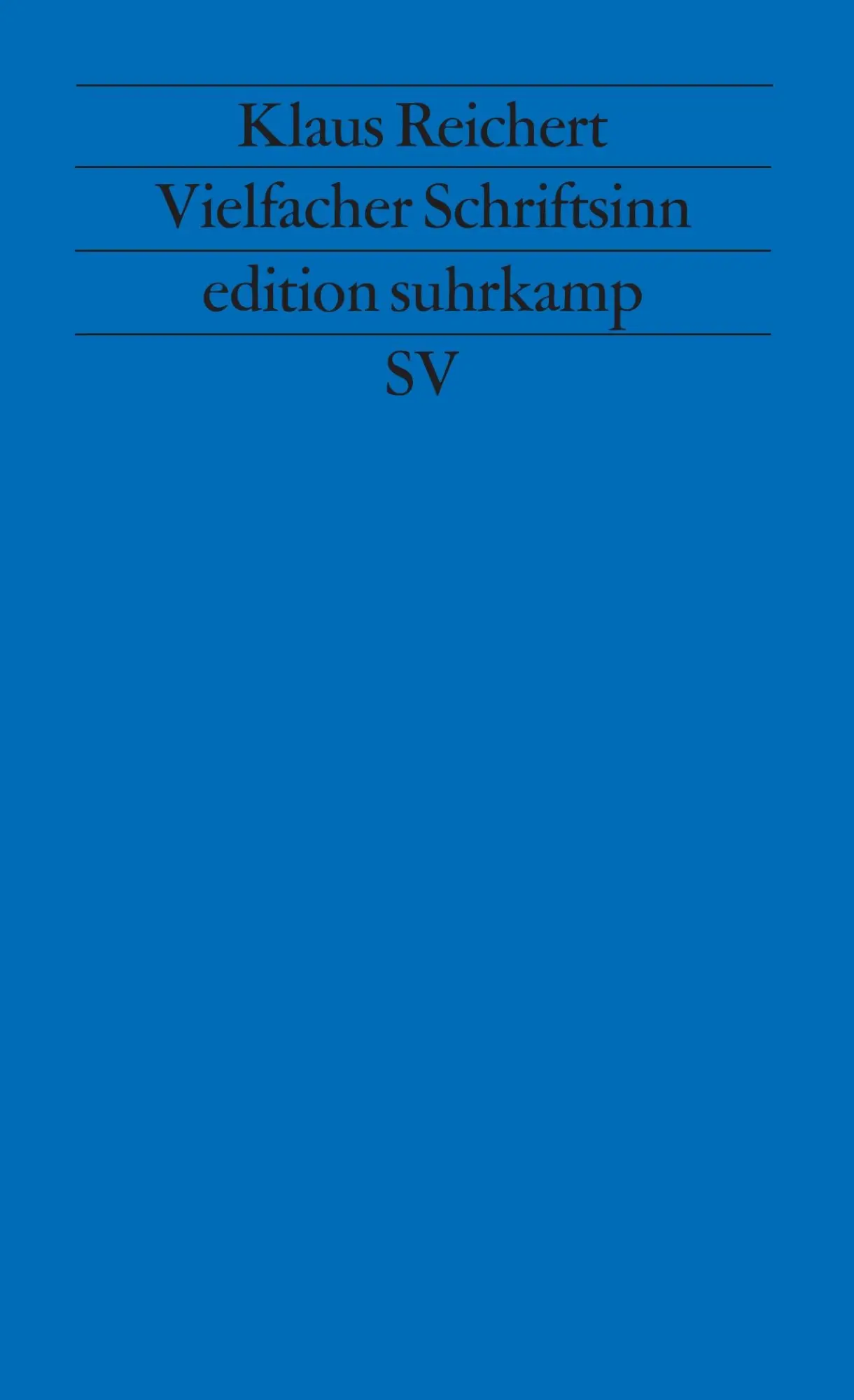 Cover: 9783518115251 | Vielfacher Schriftsinn | Zu 'Finnegans Wake' | Klaus Reichert | Buch