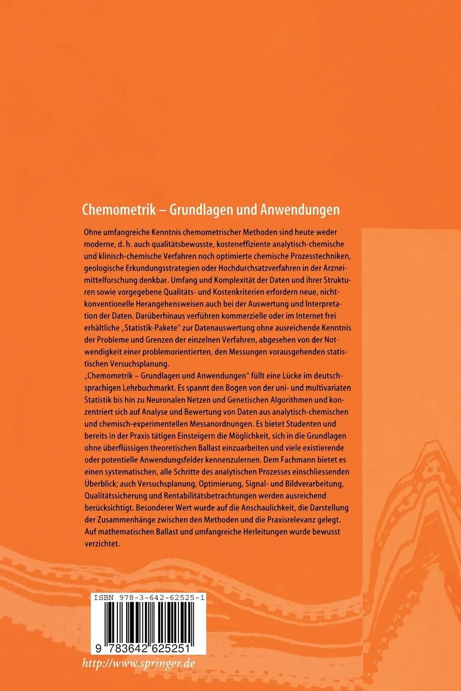 Rückseite: 9783642625251 | Chemometrik | Grundlagen und Anwendungen | K. Danzer (u. a.) | Buch