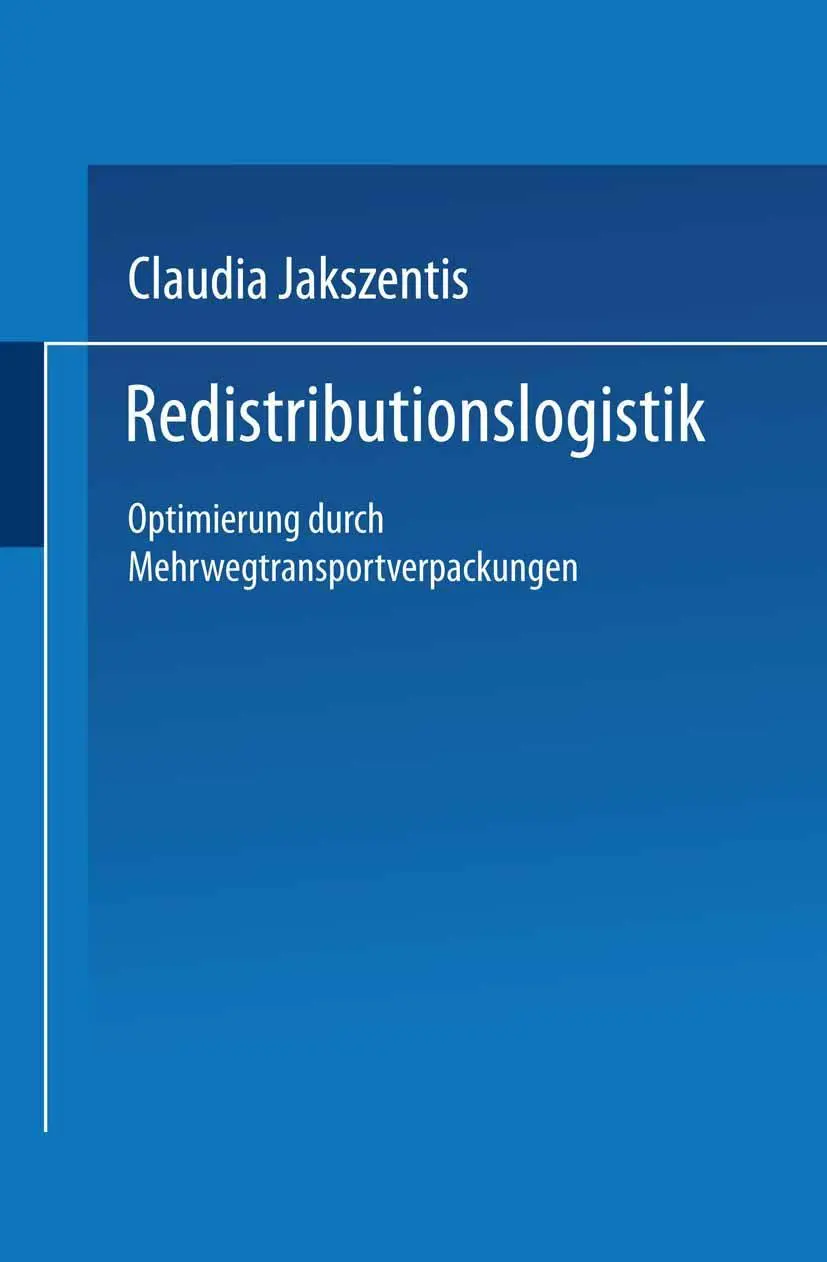 Cover: 9783824405251 | Redistributionslogistik | Claudia Jakszentis | Taschenbuch | xxiv