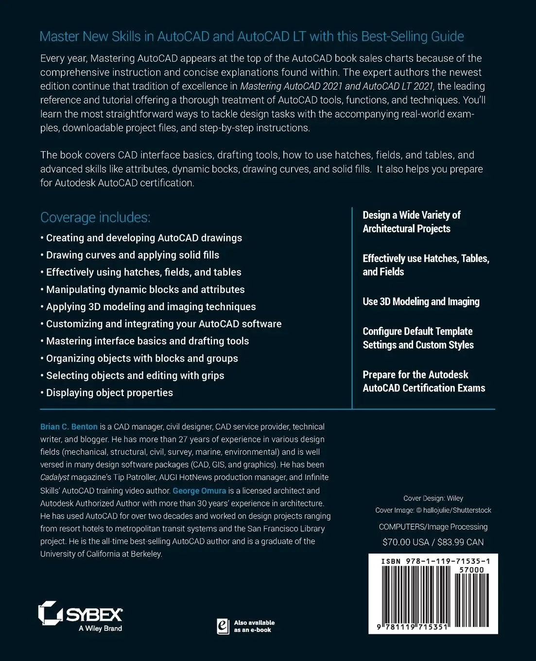 Rückseite: 9781119715351 | Mastering AutoCAD 2021 and AutoCAD LT 2021 | Brian C Benton (u. a.)