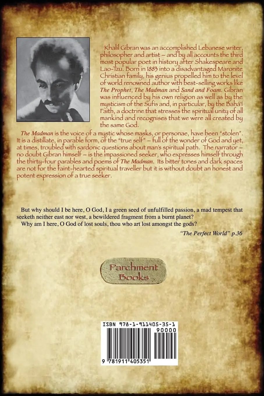 Rückseite: 9781911405351 | The Madman | His Parables and Poems (Aziloth Books) | Khalil Gibran