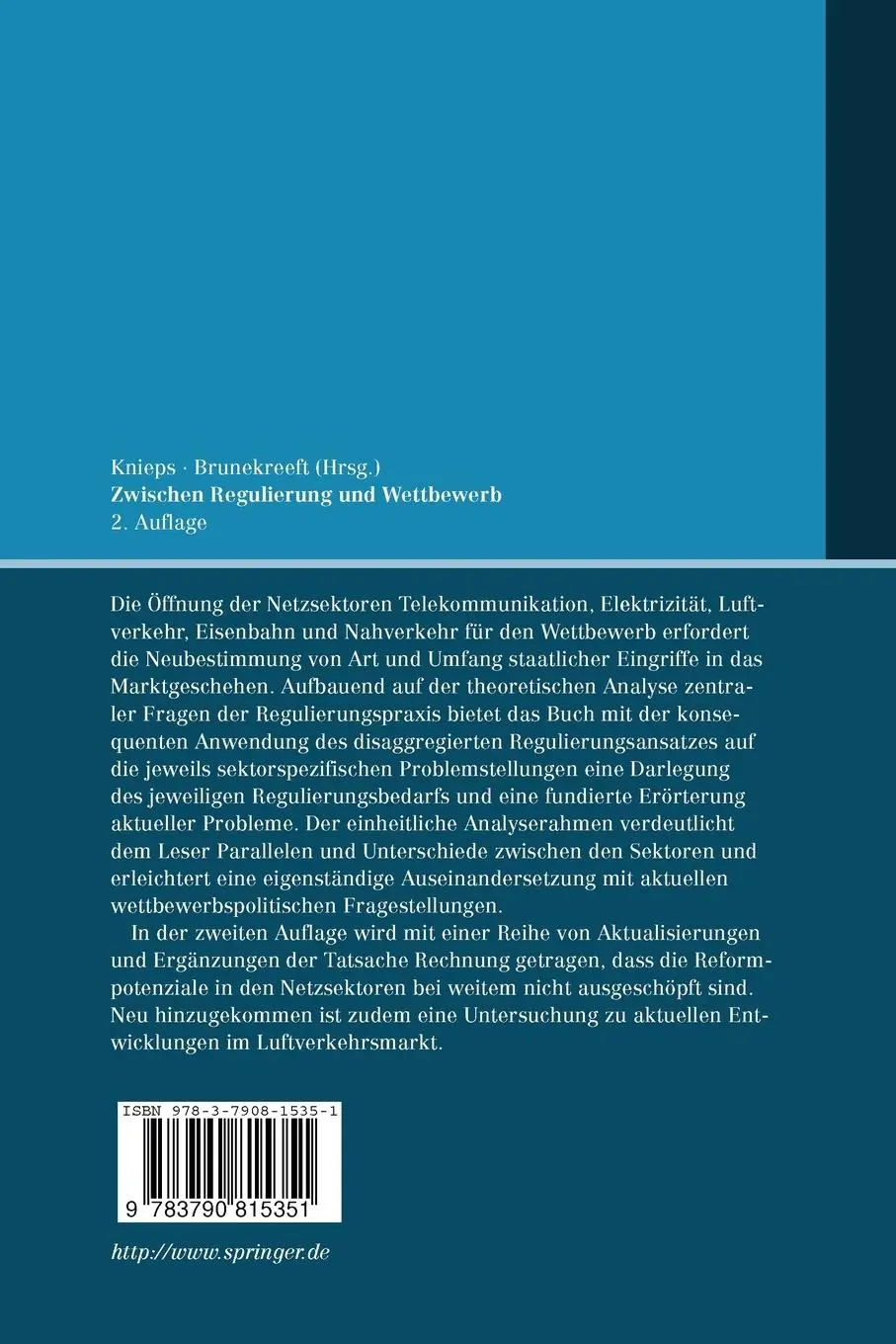 Rückseite: 9783790815351 | Zwischen Regulierung und Wettbewerb | Netzsektoren in Deutschland