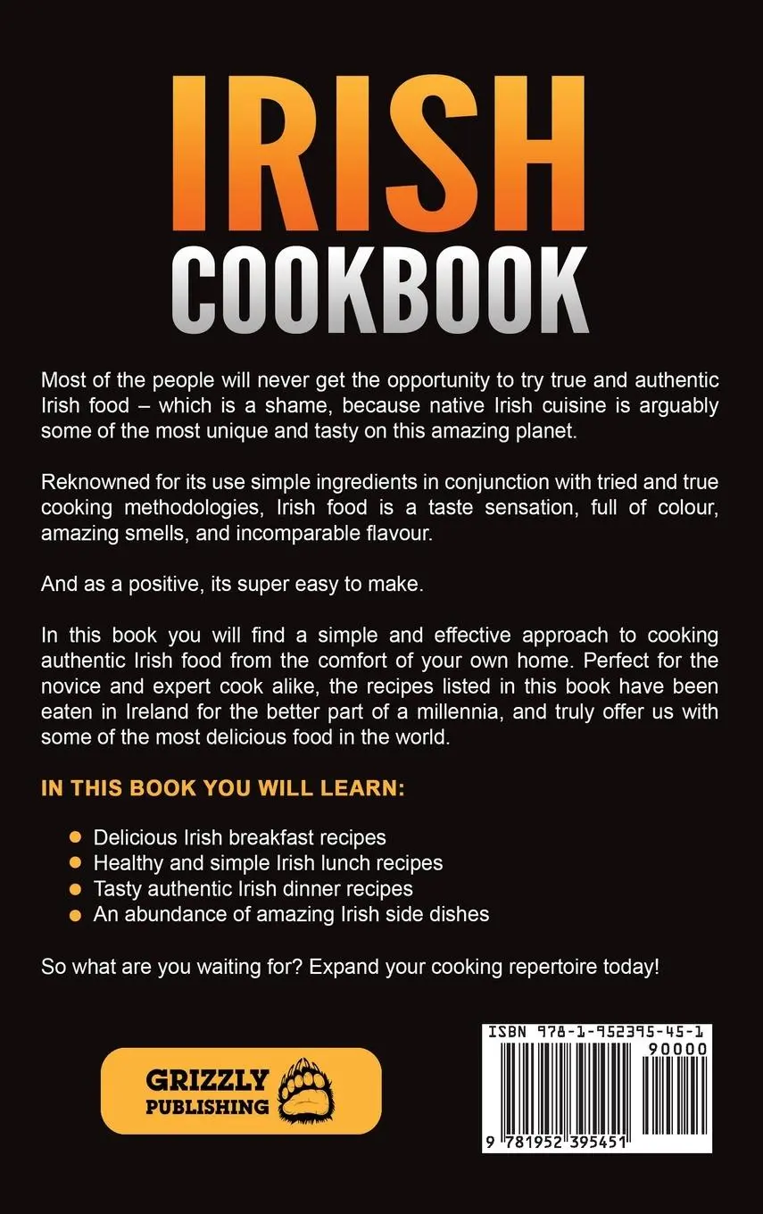 Rückseite: 9781952395451 | Irish Cookbook | Traditional Irish Recipes Made Easy | Publishing