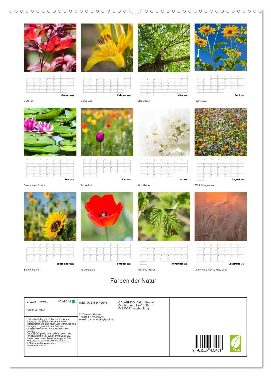 Bild: 9783516425451 | Farben der Natur (hochwertiger Premium Wandkalender 2026 DIN A2...