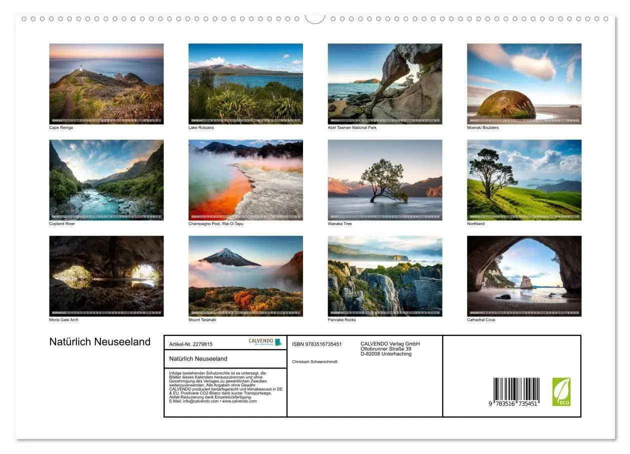 Bild: 9783516735451 | Natürlich Neuseeland (hochwertiger Premium Wandkalender 2026 DIN A2...