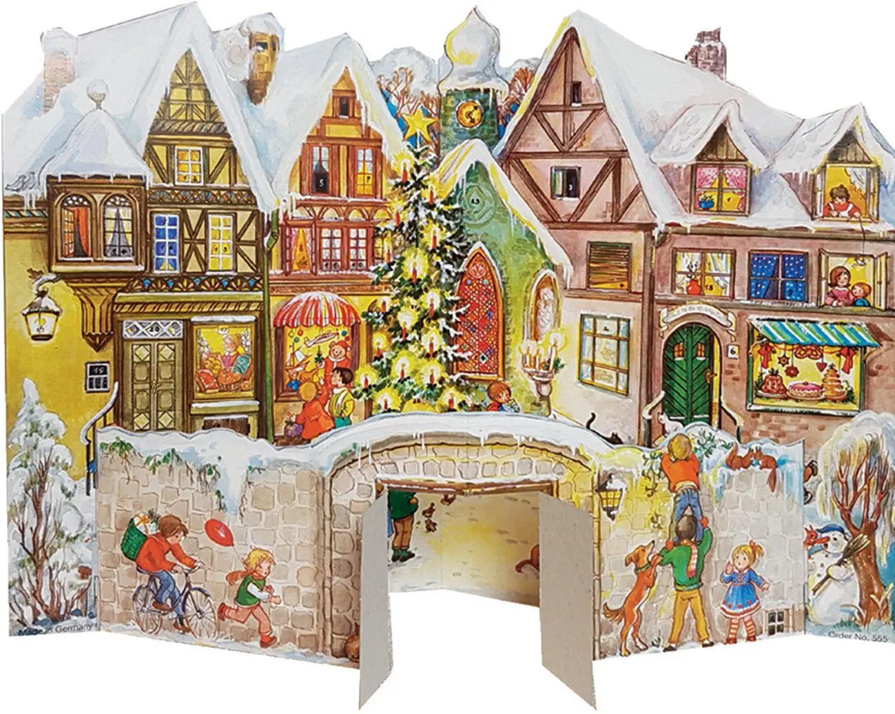 Cover: 4025985505551 | Adventskalender zum Aufstellen "An der Mauer" | Papier-Adventskalender