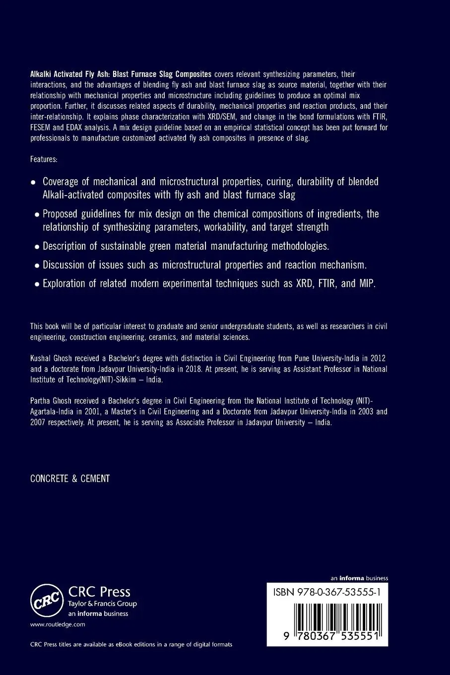Rückseite: 9780367535551 | Alkali Activated Fly Ash | Blast Furnace Slag Composites | Taschenbuch