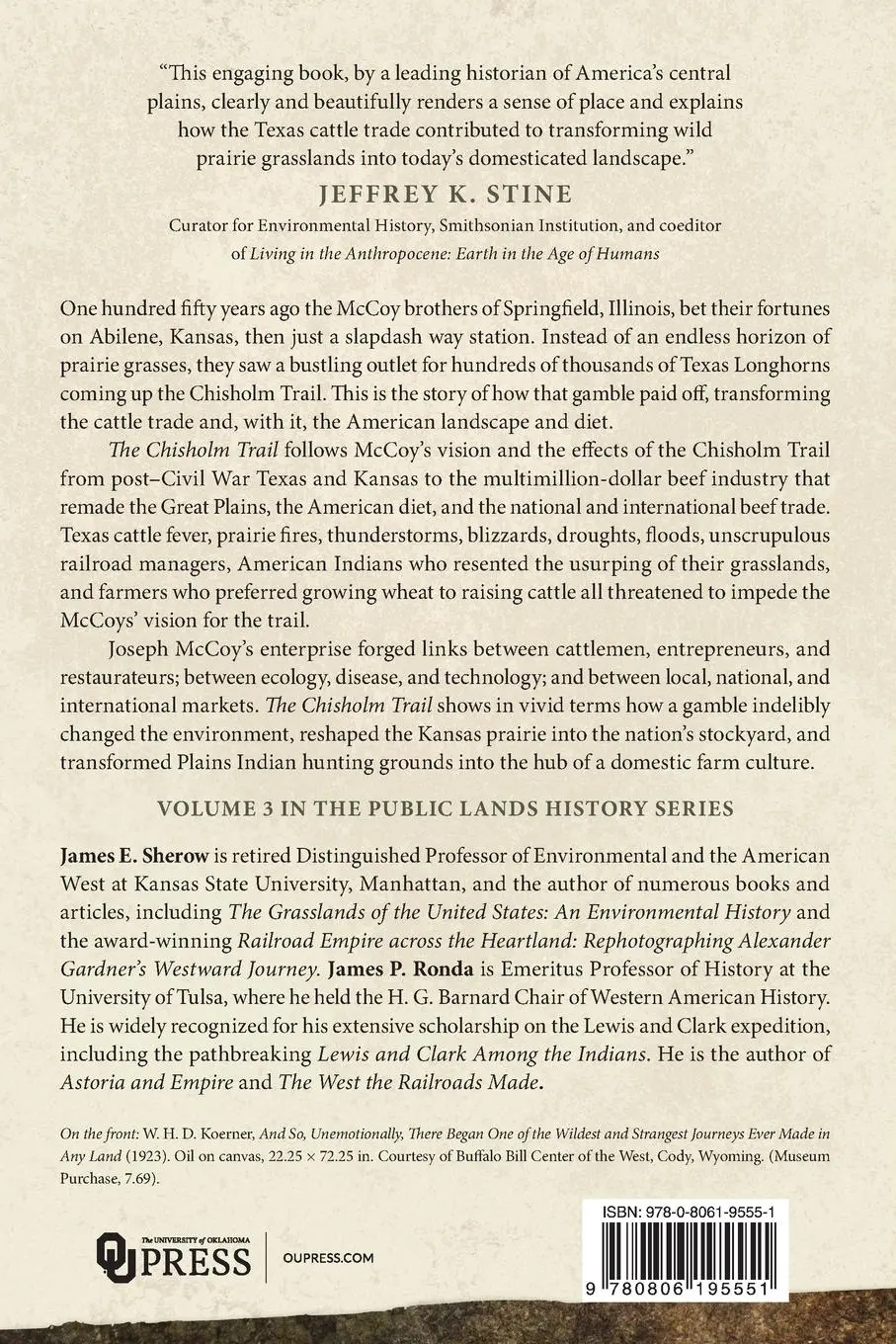 Rückseite: 9780806195551 | The Chisholm Trail | Joseph McCoy's Great Gamble | James E. Sherow