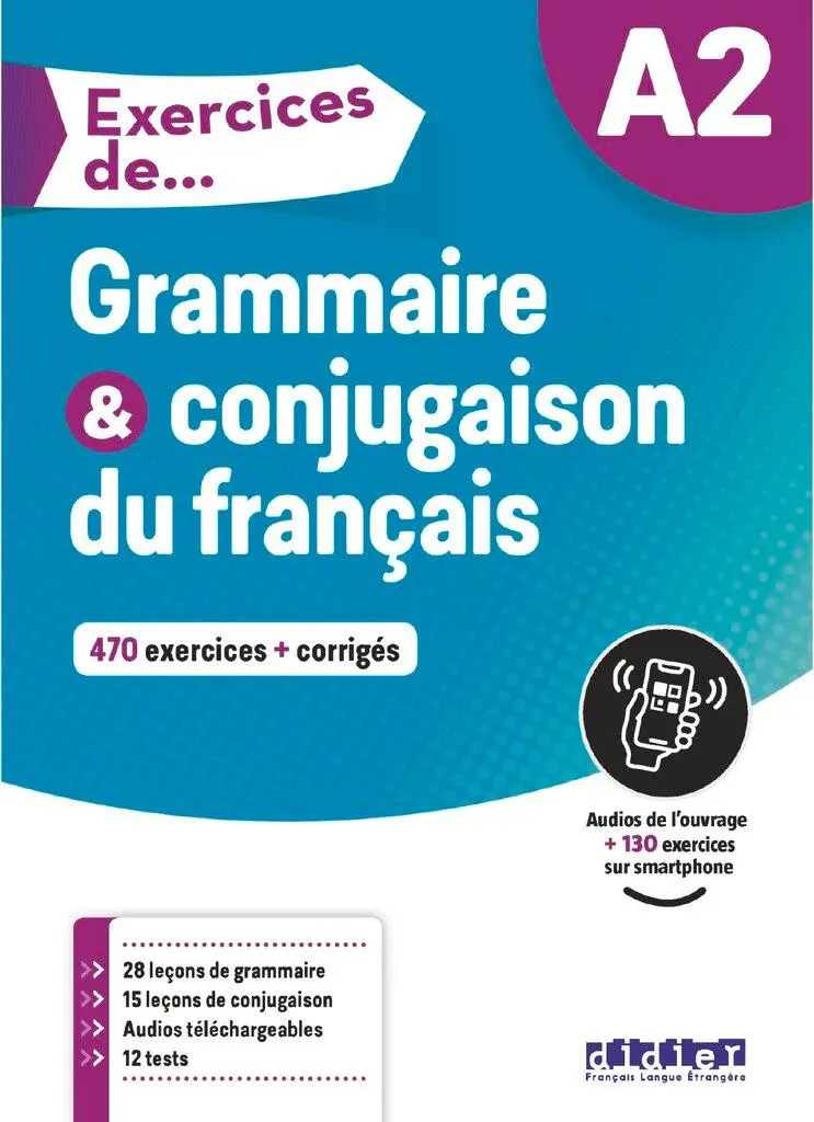 Cover: 9782278095551 | Exercices de... A2: Grammaire &amp; conjugaison du français - 470...
