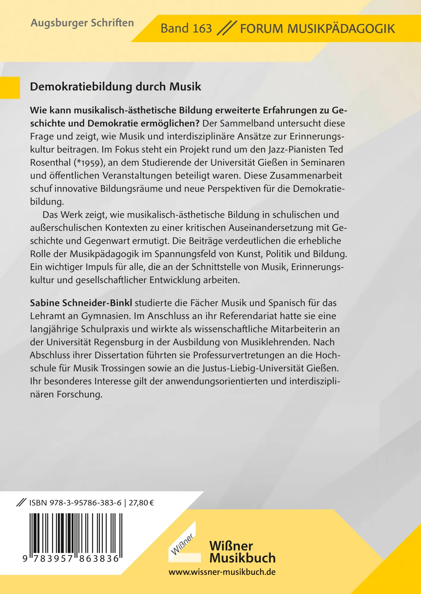 Rückseite: 9783990945551 | Erinnerungskulturen und Demokratiebildung | Sabine Schneider-Binkl