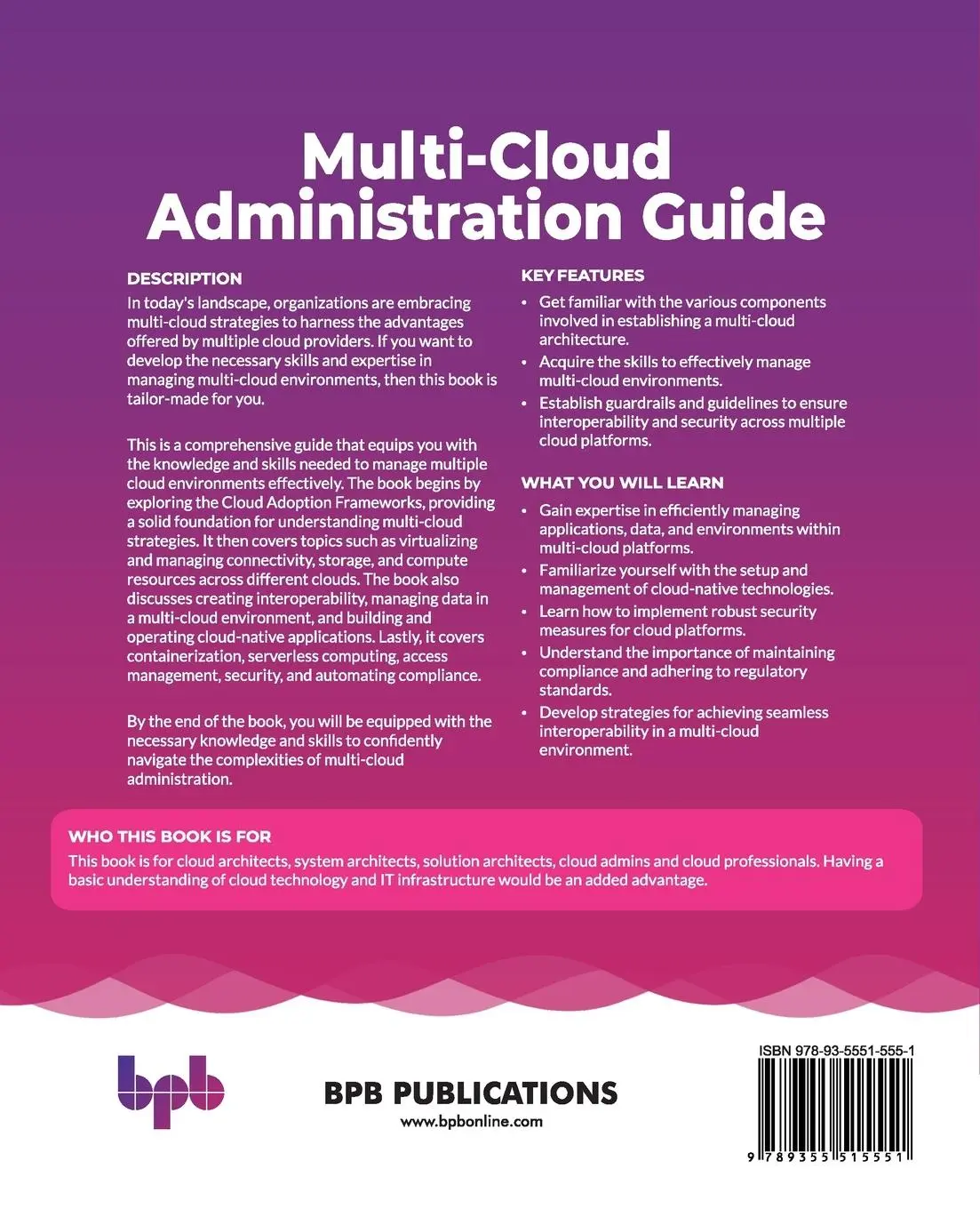Rückseite: 9789355515551 | Multi-Cloud Administration Guide | Jeroen Mulder | Taschenbuch | 2023