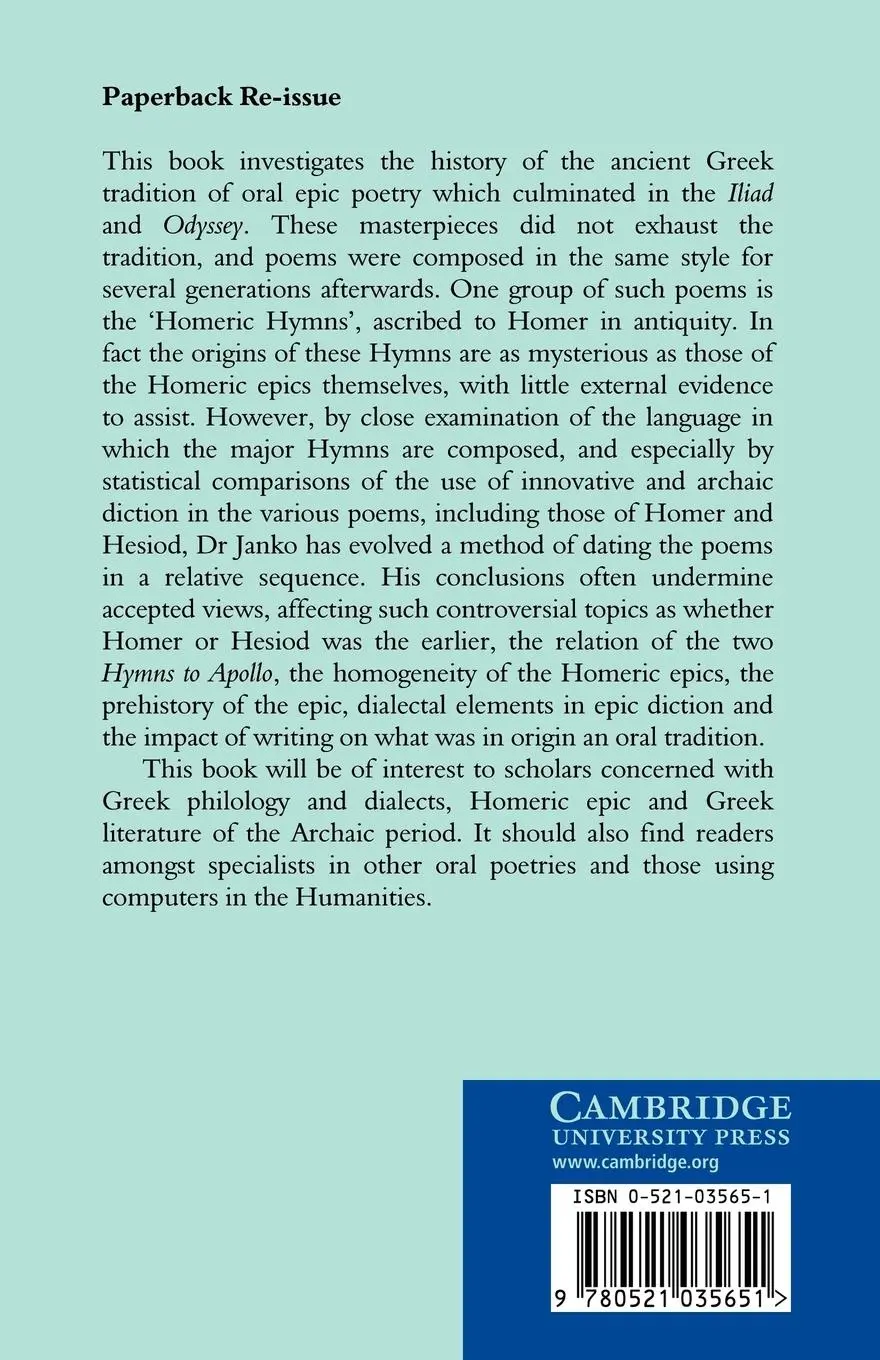 Rückseite: 9780521035651 | Homer, Hesiod and the Hymns | Diachronic Development in Epic Diction