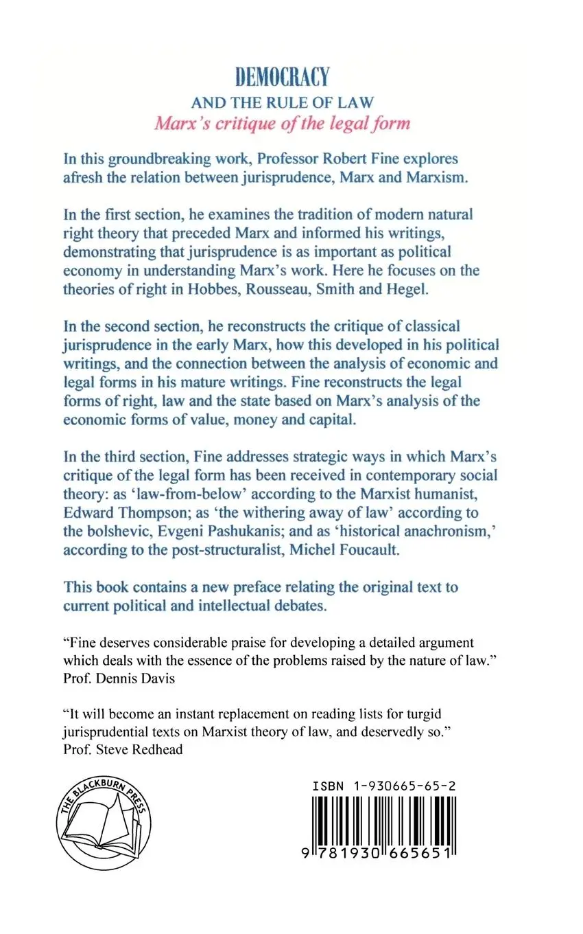 Rückseite: 9781930665651 | Democracy and the Rule of Law | Robert Fine | Taschenbuch | Englisch